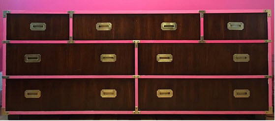 pink campaign dresser SOLD Campaign Storage / Dresser Customizable